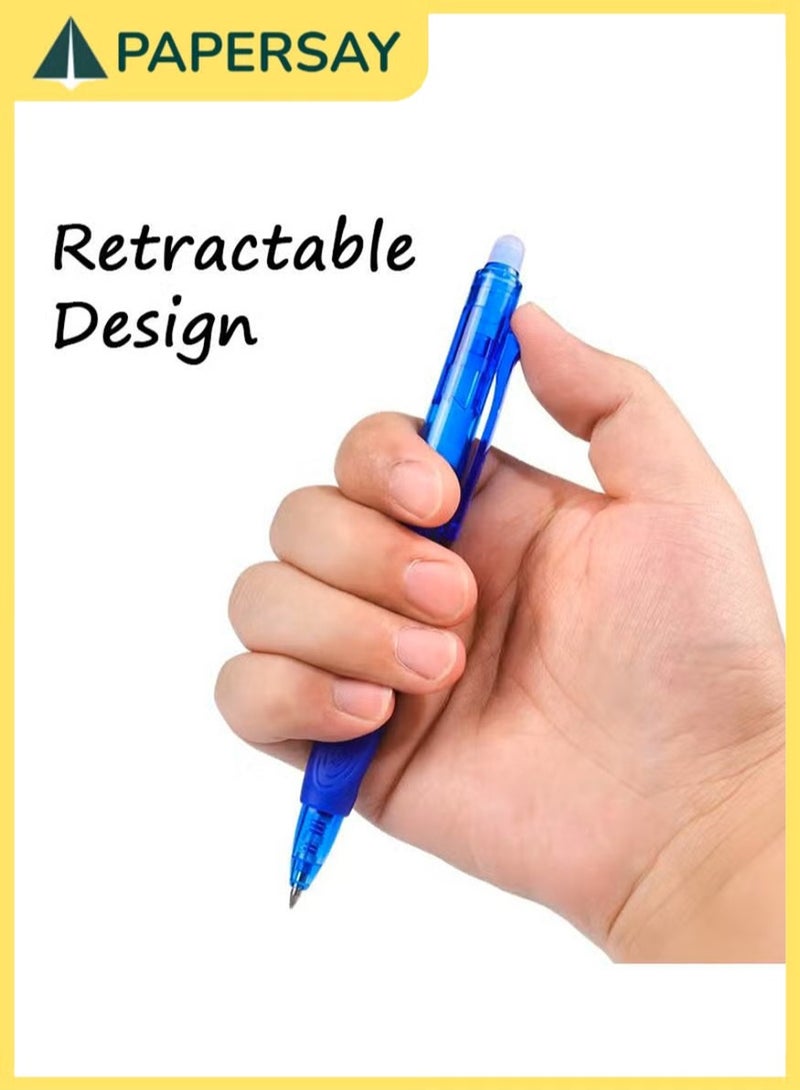 PAPERSAY 12 Pieces Blue Erasable Pens , Gel Pen, Easy Erasable Pen, Large Capacity Pen - Image 5